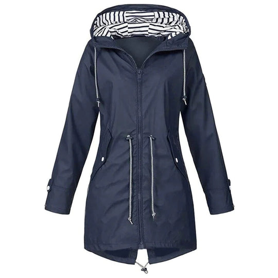 R&B | Stilvolle Wasserdichte Outdoor Regenjacke mit Kapuze für Damen Klassischer Stil & Ideal für Outdoor-Aktivitäten