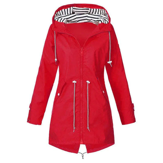 R&B | Stilvolle Wasserdichte Outdoor Regenjacke mit Kapuze für Damen Klassischer Stil & Ideal für Outdoor-Aktivitäten
