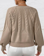 R&B | Eleganter Pullover - Beiger Pfeil-Stil Strickpullover