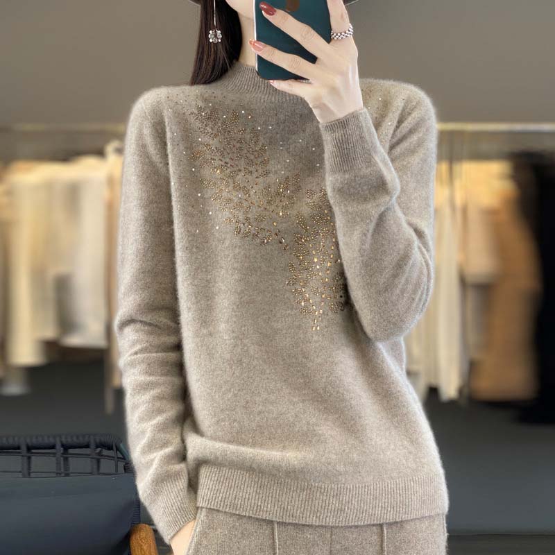 R&B | Strickpullover Mit Zartem Blättermuster