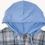 R&B | Damen Karierte Button-Down Hemdjacke mit Kapuze