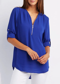 R&B | Chiffonbluse mit Reißverschluss