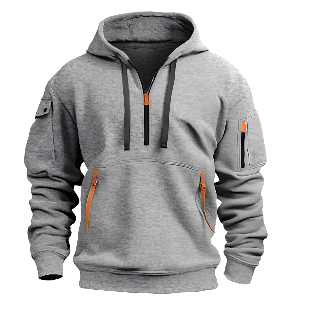R&B | Lässiger, lockerer Hoodie mit Reißverschluss für Männer