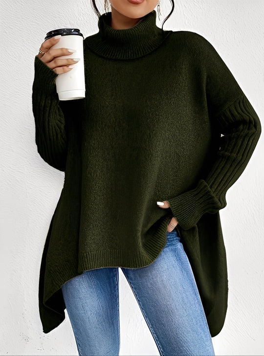 R&B | Eleganter Langer Damenpullover mit Rollkragen