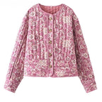 R&B | Blümchen-Steppjacke Gefüttert Damen