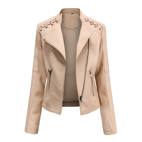 R&B | Stilvolle, slim kurze Lederjacke für Damen