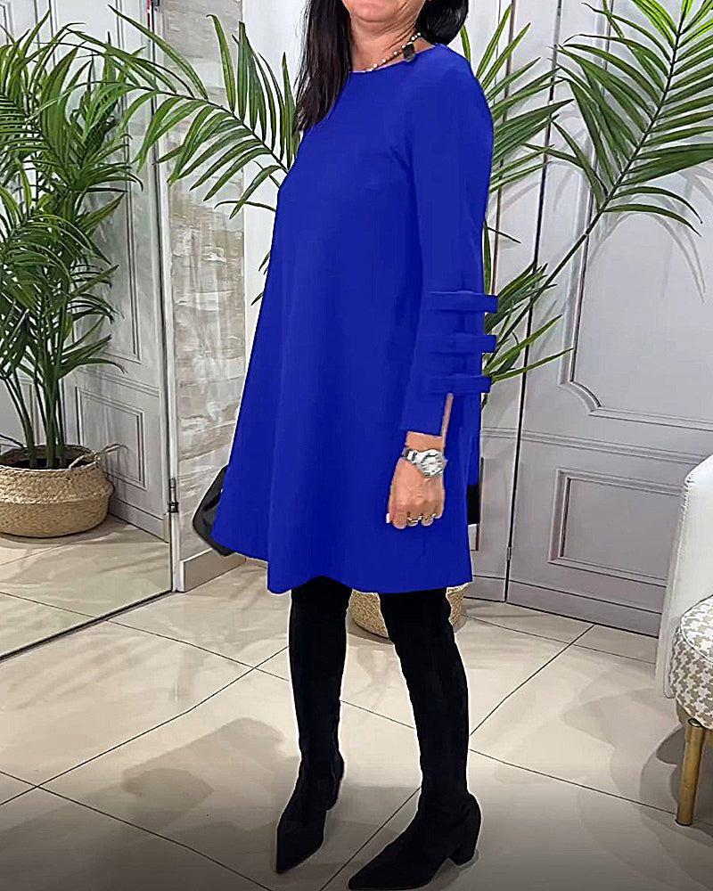 R&B | Knielanges Kleid mit Langen Ärmeln