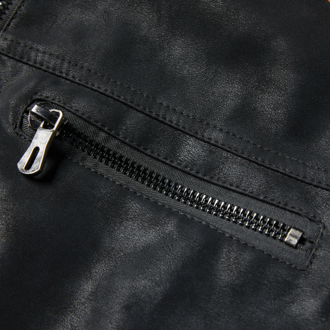 R&B | Herren Dick Gepolstertes Lederjacke