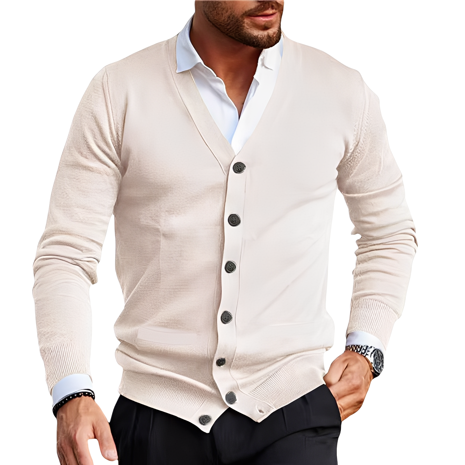 R&B | Lässiger, einfacher Cardigan für Männer