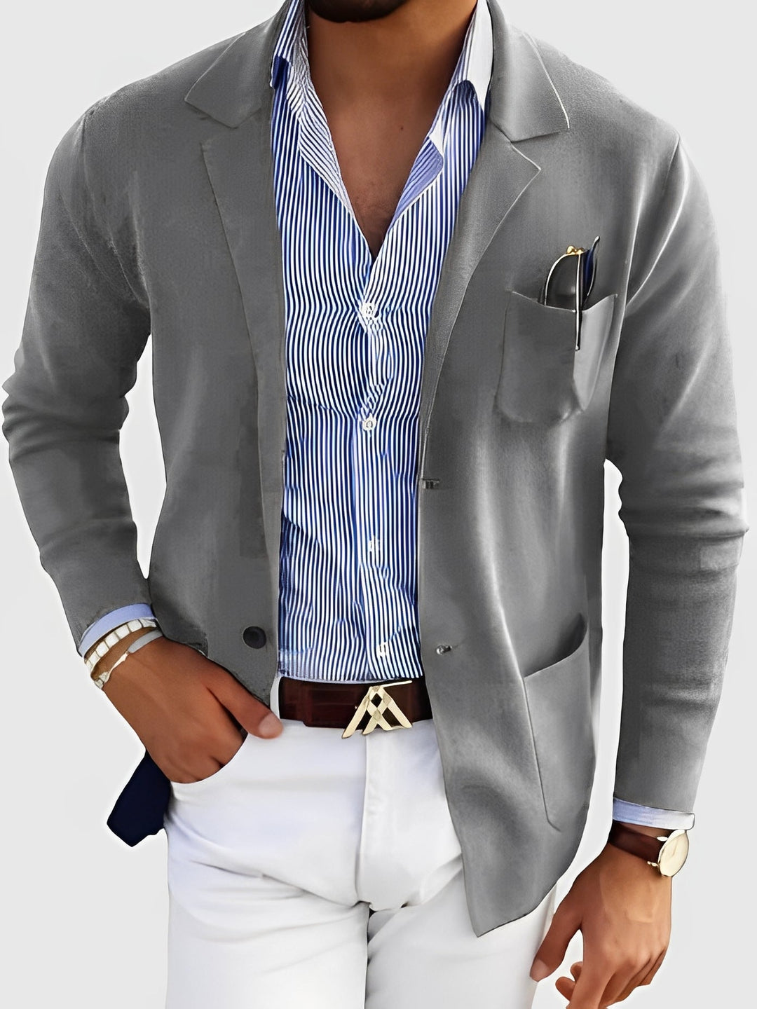 R&B | Lässiger Cardigan mit Taschen für Männer