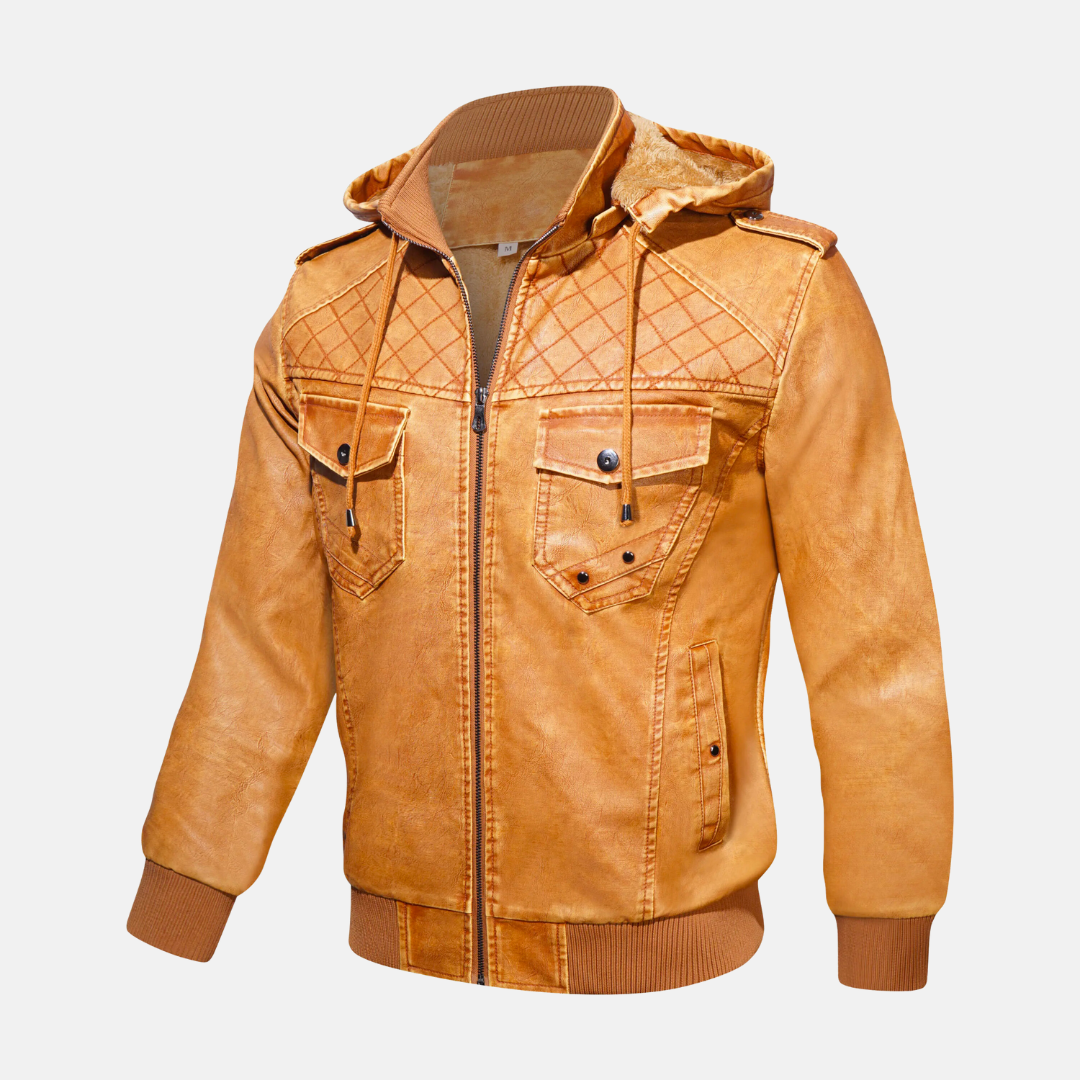 R&B | Hooded Lederjacke