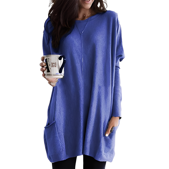 R&B | Bequemer Langer Damenpullover mit Taschen