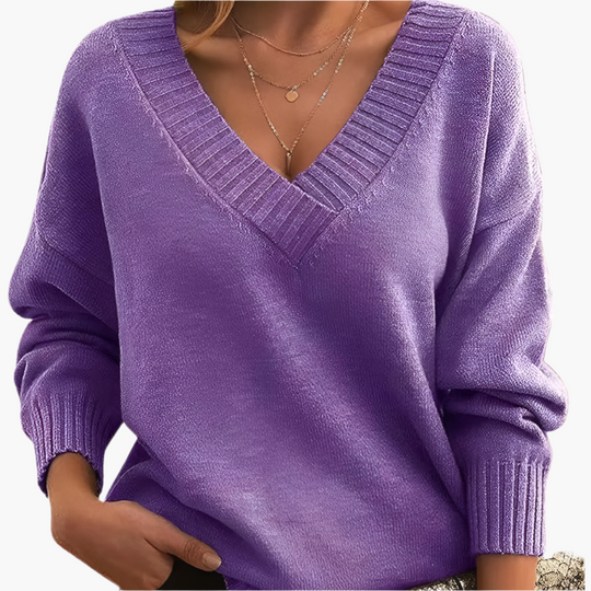 R&B | V-Neck Pullover - Elegante Strickpullover Im Oversize-Stil für Alltag & Büro