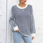 R&B | Gestreifter Strickpullover Mit Lässigem Schnitt