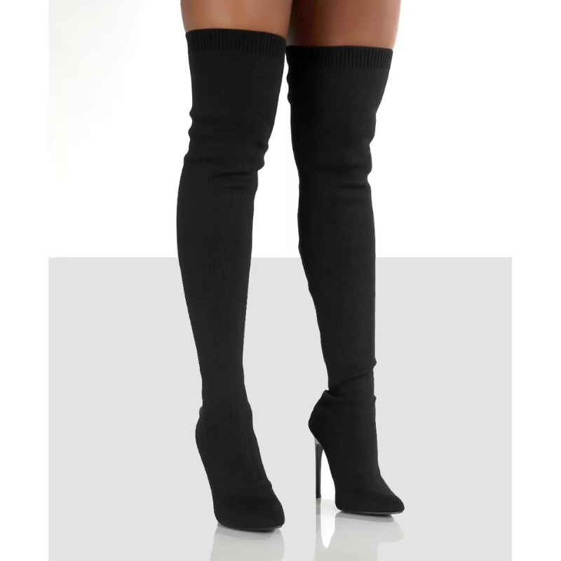 R&B | Overknee Stretch Stiletto Stiefel Elegante Damen Stiefel