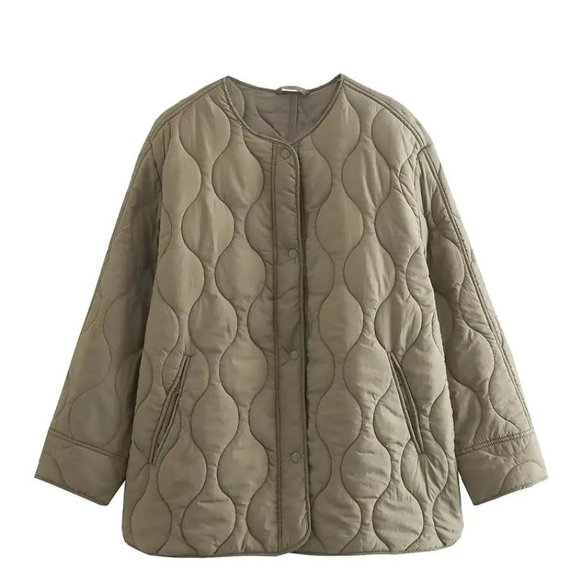 R&B | Bequemes Rundhals gepolstertes Jacket mit Knöpfen Ideal für Herbst/Winter