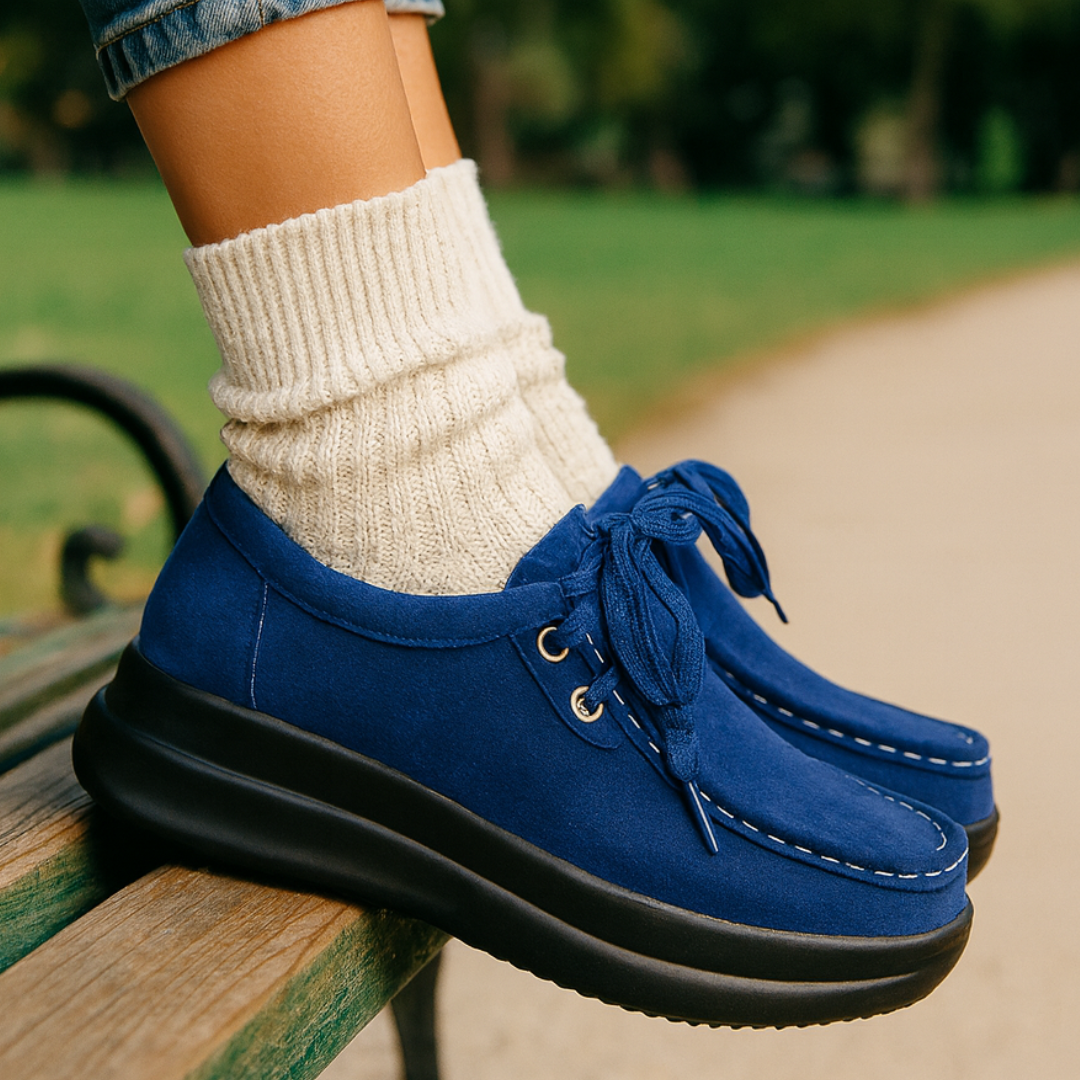 Wildleder-Schnürschuhe mit rutschfester Sohle R&B R&B