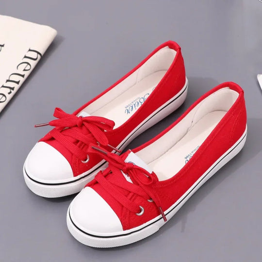 R&B | Rote Farbe Schleife Schnürsenkel Canvas Schuhe