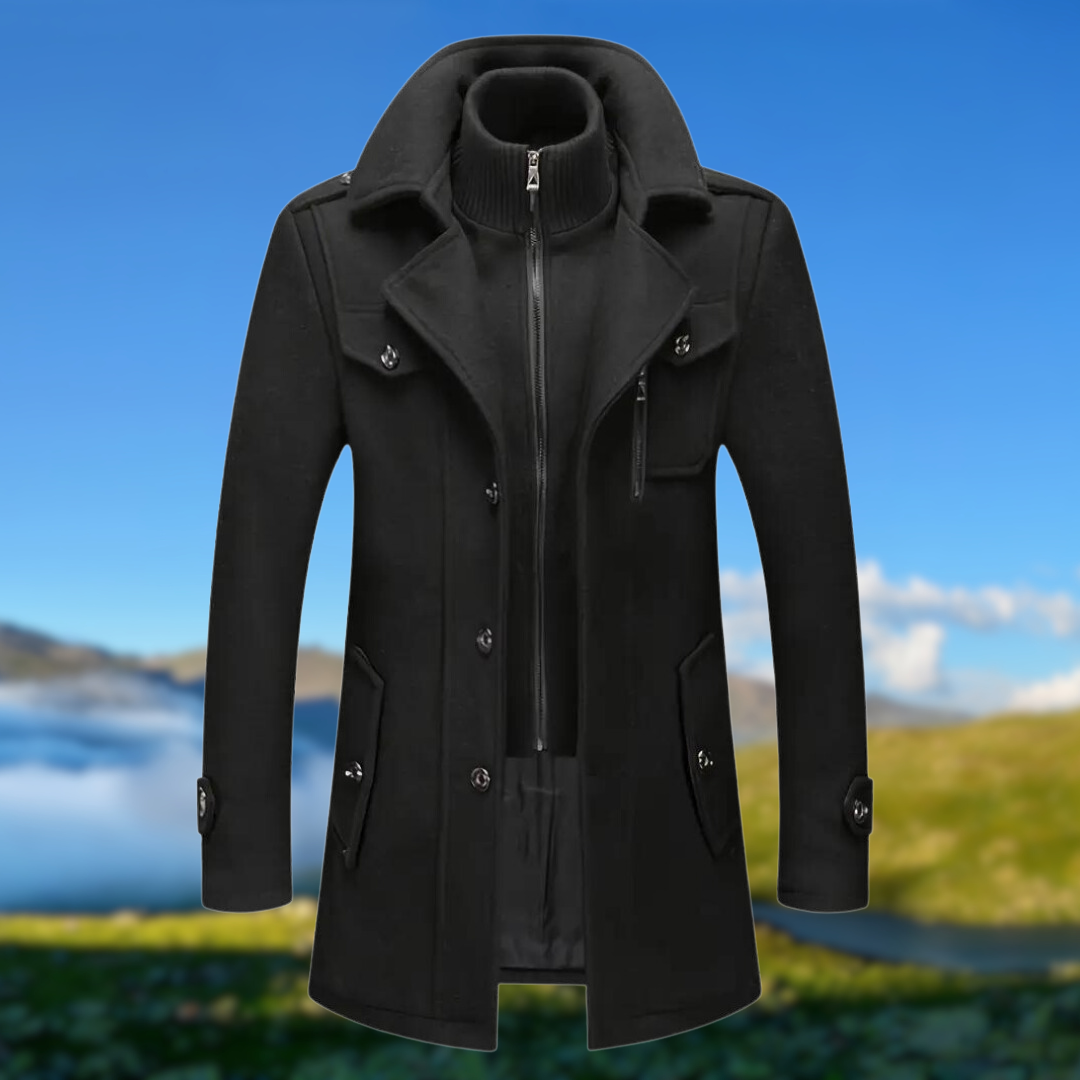 R&B | Doppelkragenjacke mit Funktionalem Design