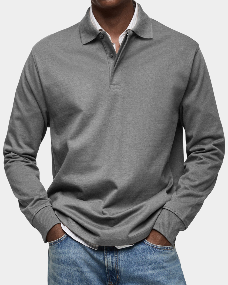 Herren Professionelles Langarm-Poloshirt