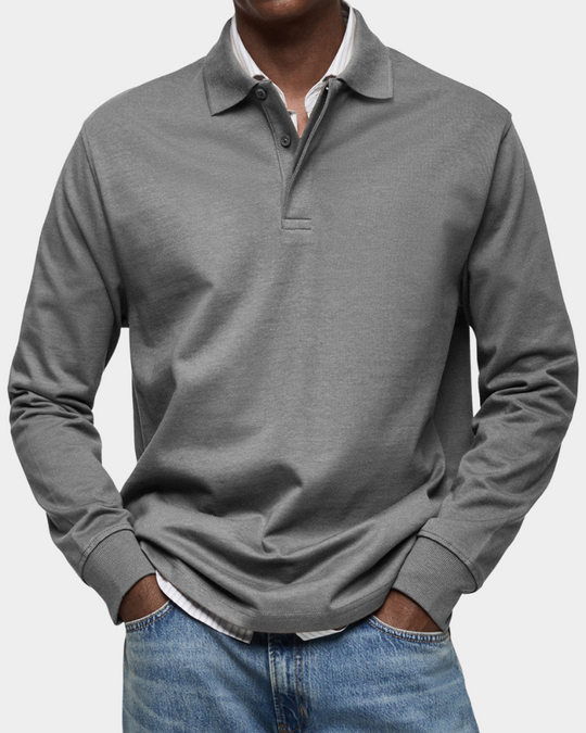 Herren Professionelles Langarm-Poloshirt