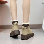 R&B | Damen High Top Dicksohlen Plus Fleece Martin Stiefel