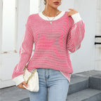 R&B | Gestreifter Strickpullover Mit Lässigem Schnitt