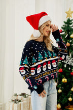 R&B | Rundhals Locker Sitzendes Weihnachts-Themen Strickpullover