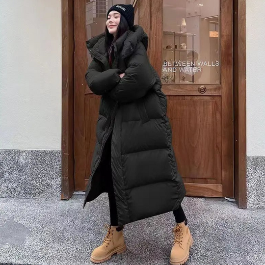 R&B | Lange Winter Puffer Daunen Jacke - Kapuze