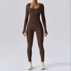 Einfarbiger Langarm-Sport-Overall