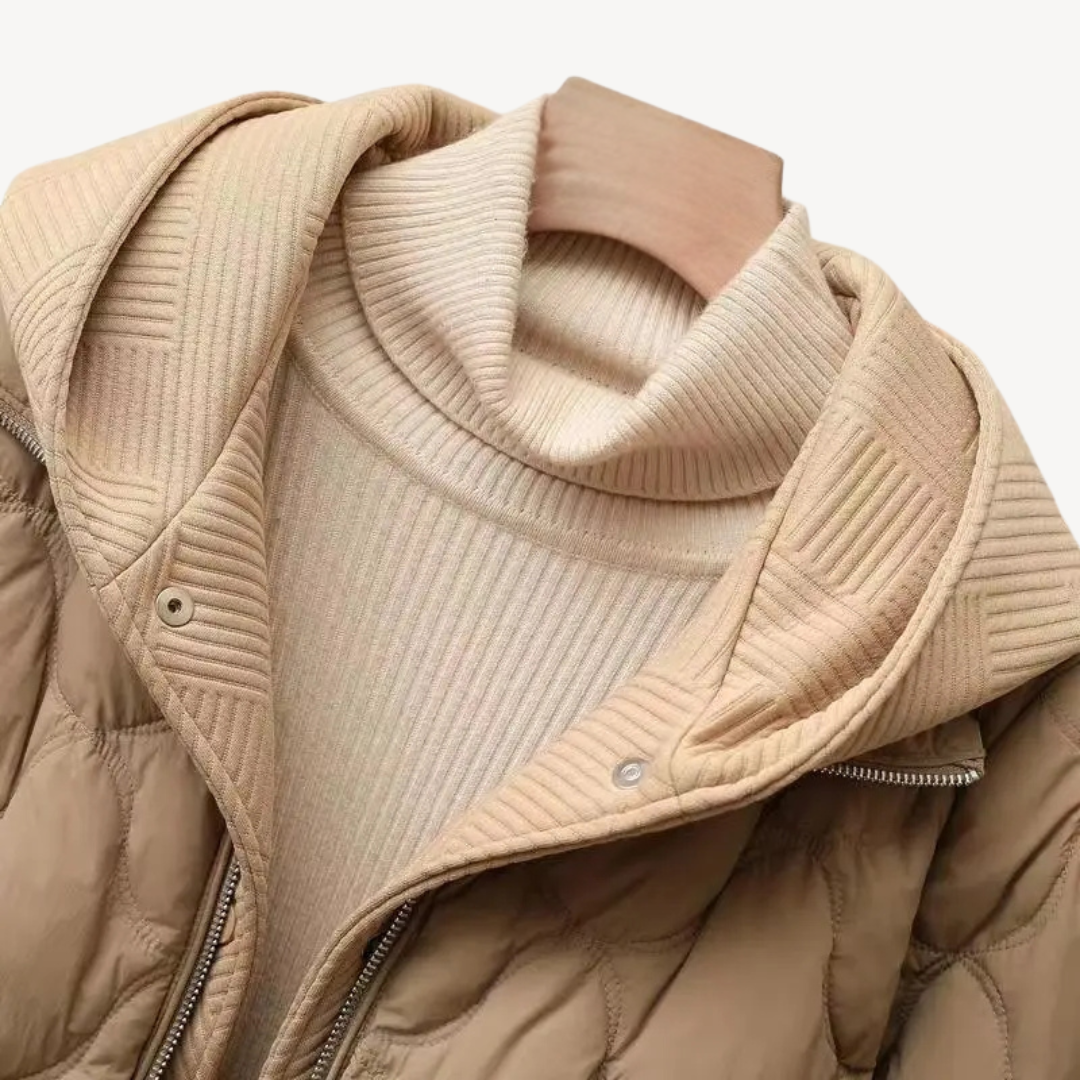 R&B | Gestepptes Puffer-Jacke mit Kapuze für Frauen