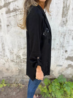 R&B | Blazer mit Stickerei und Ausschnitten Klassischer Schnitt Raffiniert und Einzigartig
