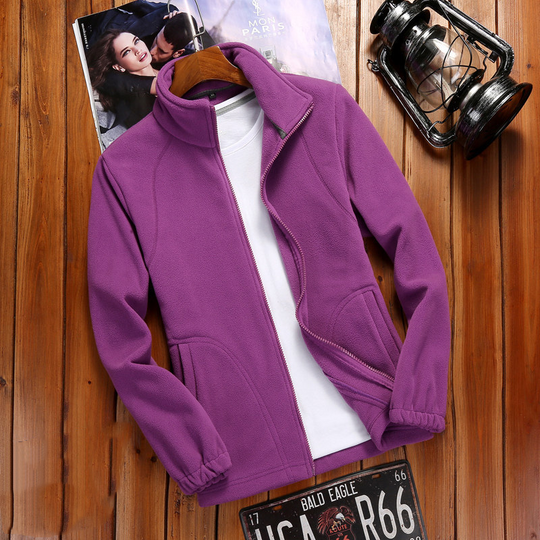 R&B | Fleecejacke Damen Reißverschluss-Fleece mit Stehkragen