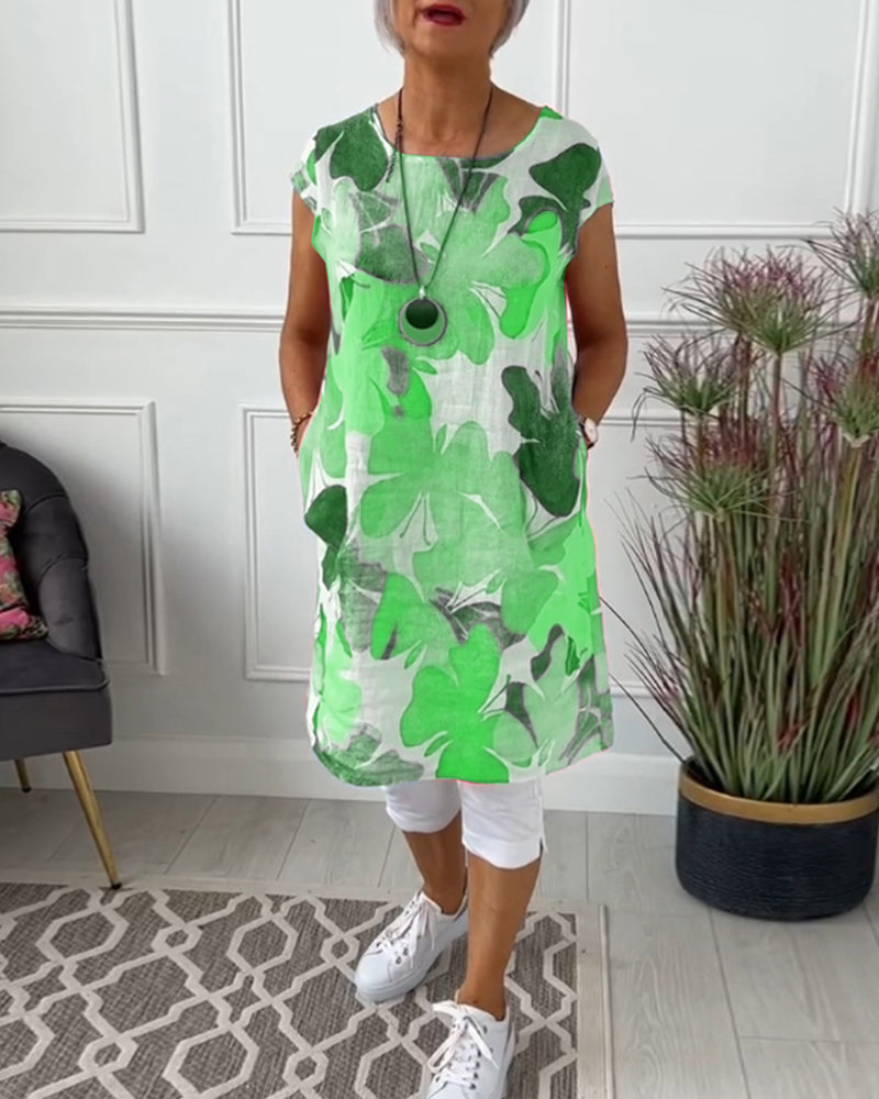R&B | Lässiges Longtop mit Farbenfrohem Blumenprint