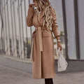 R&B | Trenchcoat - Langer Eleganter Schnitt - Taillengürtel - Klassische Breite Revers