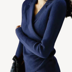 R&B | Damen Strick-Wickel V-Ausschnitt Pullover