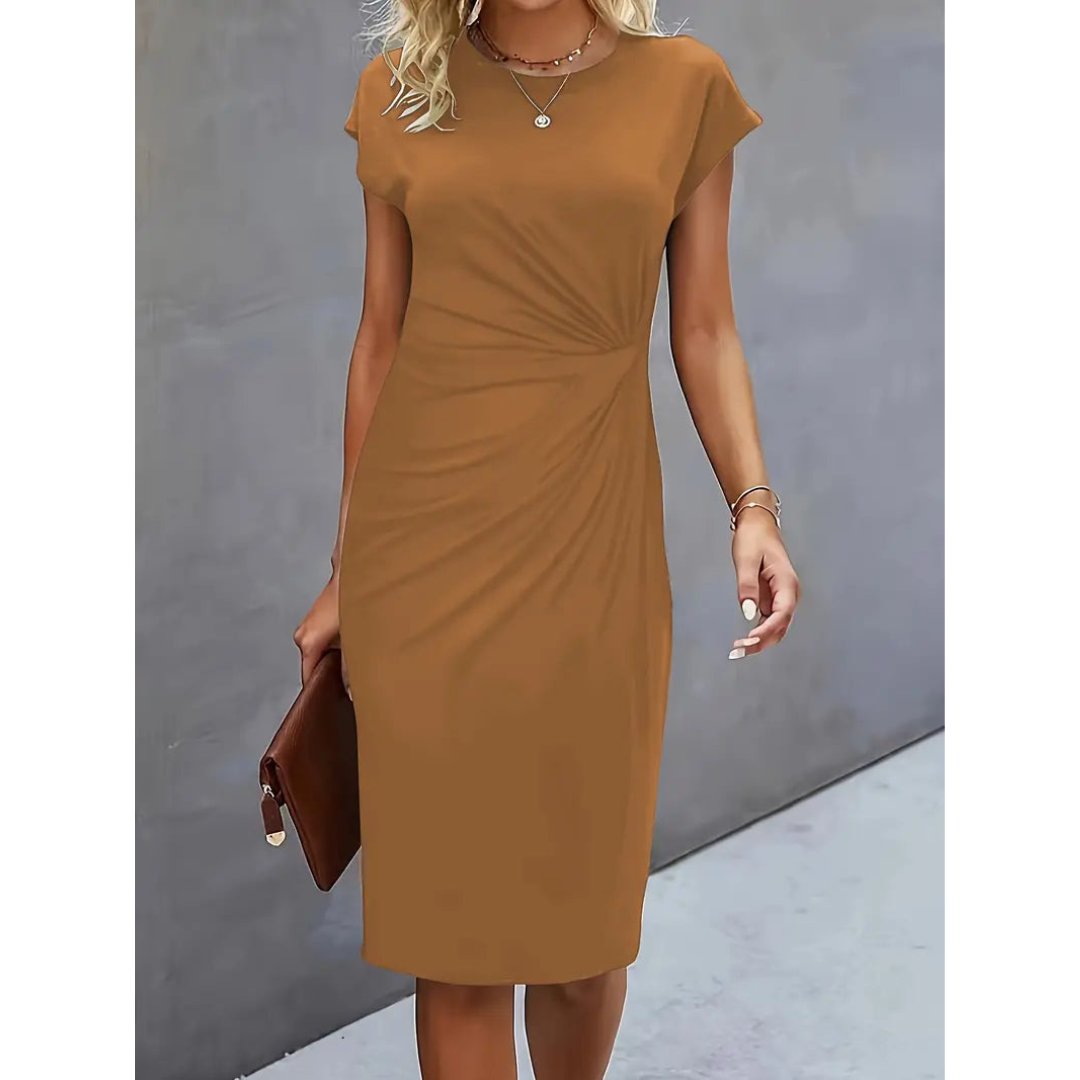 R&B | Damen Taillenakzent Stil Kleid Kurzärmlich