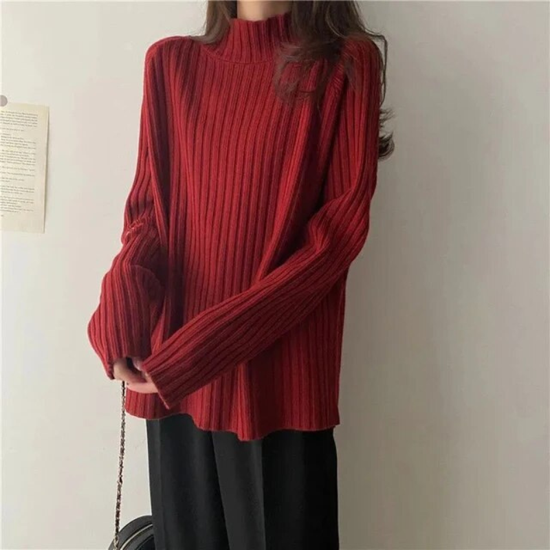 R&B | Pullover mit hohem Kragen für Frauen Lang