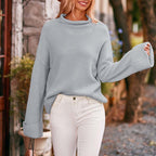 R&B | Schlichter Einfarbiger Strickpullover Für Damen