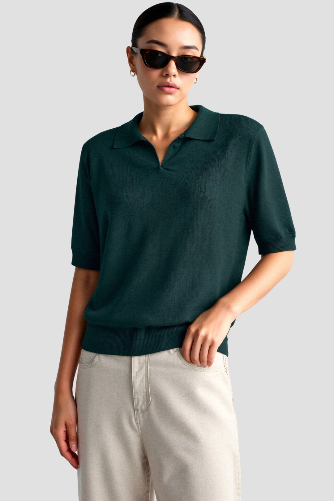 R&B | Bequeme Damen Polo mit Kurzen Ärmeln