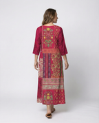 Damen Boho-Kaftan-Kleid mit Fließendem Stoff & Beinschlitz | R&B