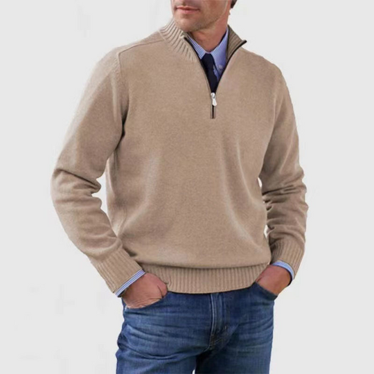 R&B | Herrenpullover Mit Halbem Reißverschluss