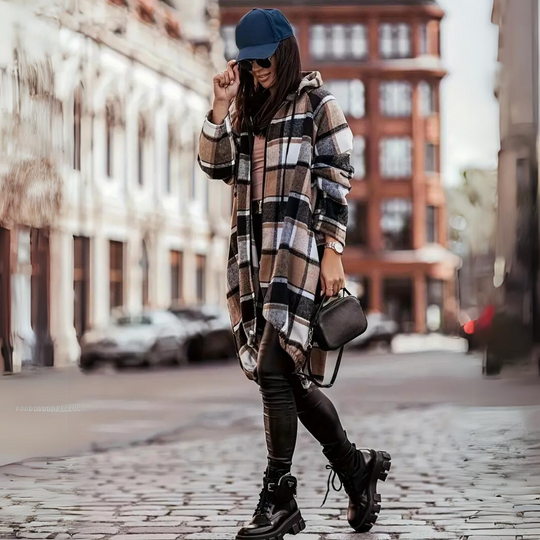 R&B | Trendiger karierter Cardigan für Frauen