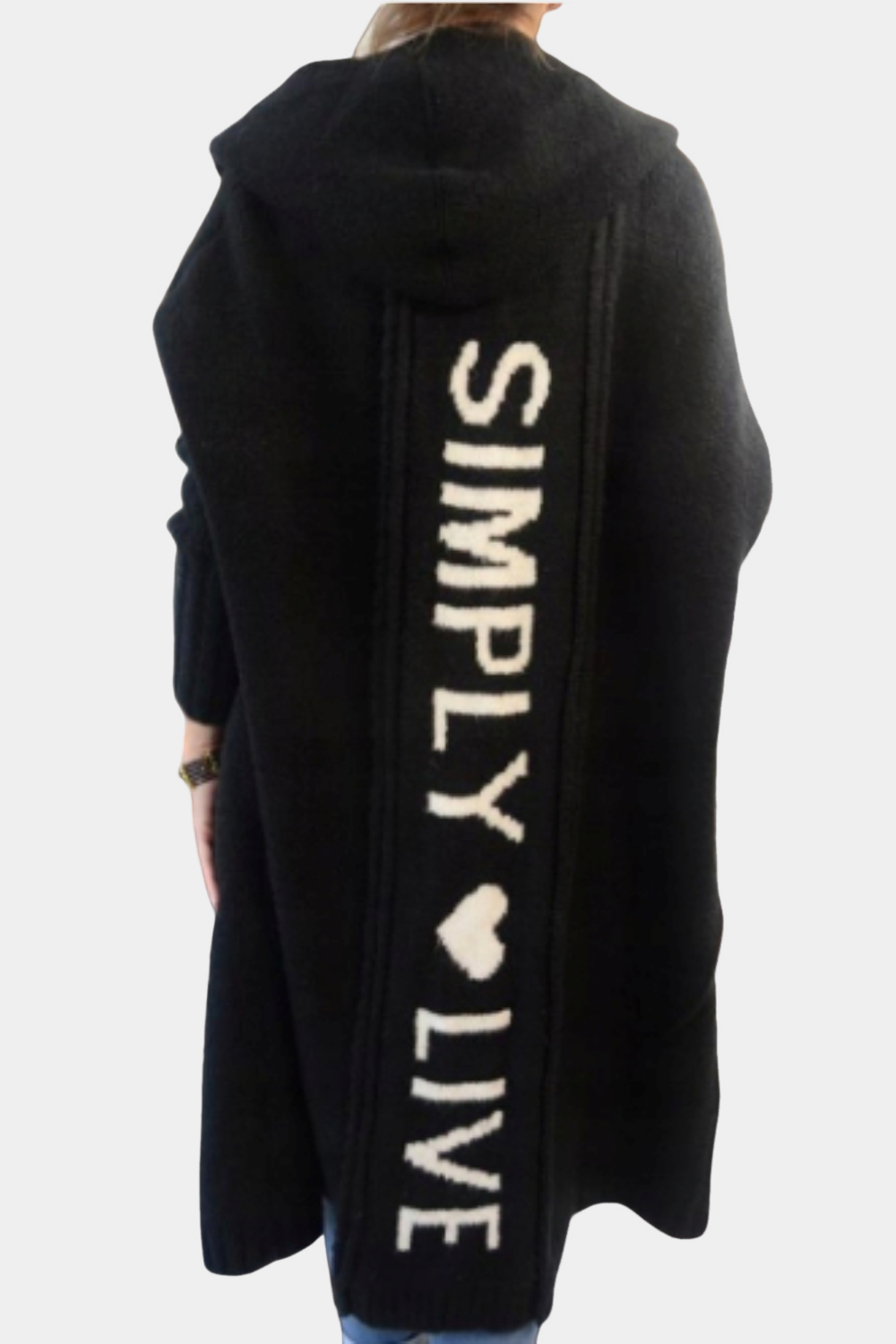 R&B | Lange, locker geöffnete Damenstrickjacke