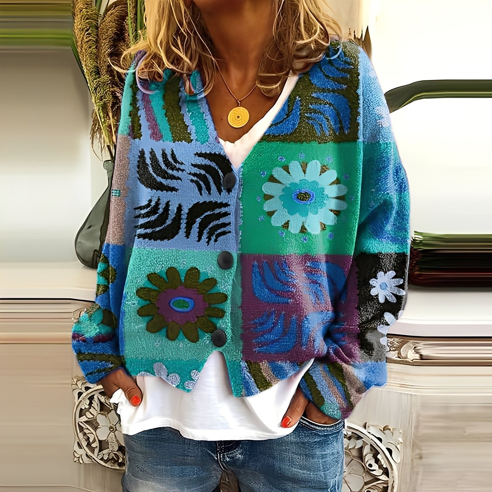 R&B | Gemütlicher, weicher Damenpullover mit Muster