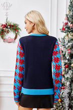 R&B | Lässige Weihnachtssocken Stickerei Strickpullover
