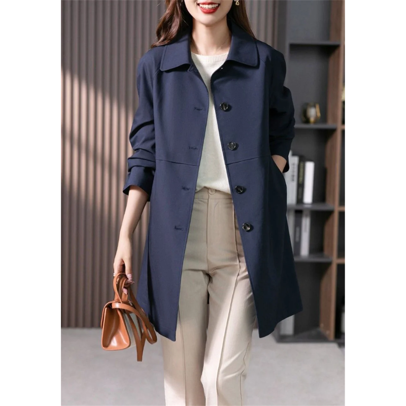 R&B | Stylischer Einreihiger Kurzer Trenchcoat für Damen