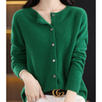 R&B | Strickjacke Weiche Wolle Lockere Passform Knopfverschluss Gerippte Kanten