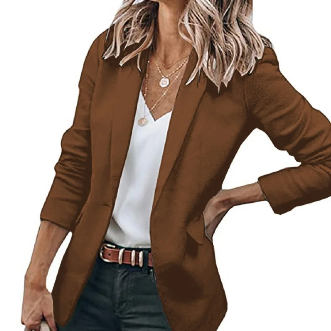 R&B Blazer Damen Puffärmel, Locker Schwarz