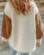 R&B | Color Block Sherpa-Jacke mit Taschen